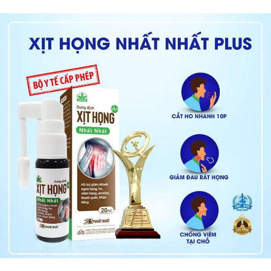 Xịt họng thảo dược Nhất Nhất - Giảm Ho, Đau Họng, Thơm Miệng, Hỗ Trợ Tăng Cường Miễn Dịch Đường Hô Hấp