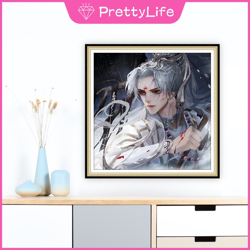 Bộ Tranh Đính Đá 5D Tự Làm 30x30cm / 40x40cm / 50x50cm Hình Bé Trai Anime