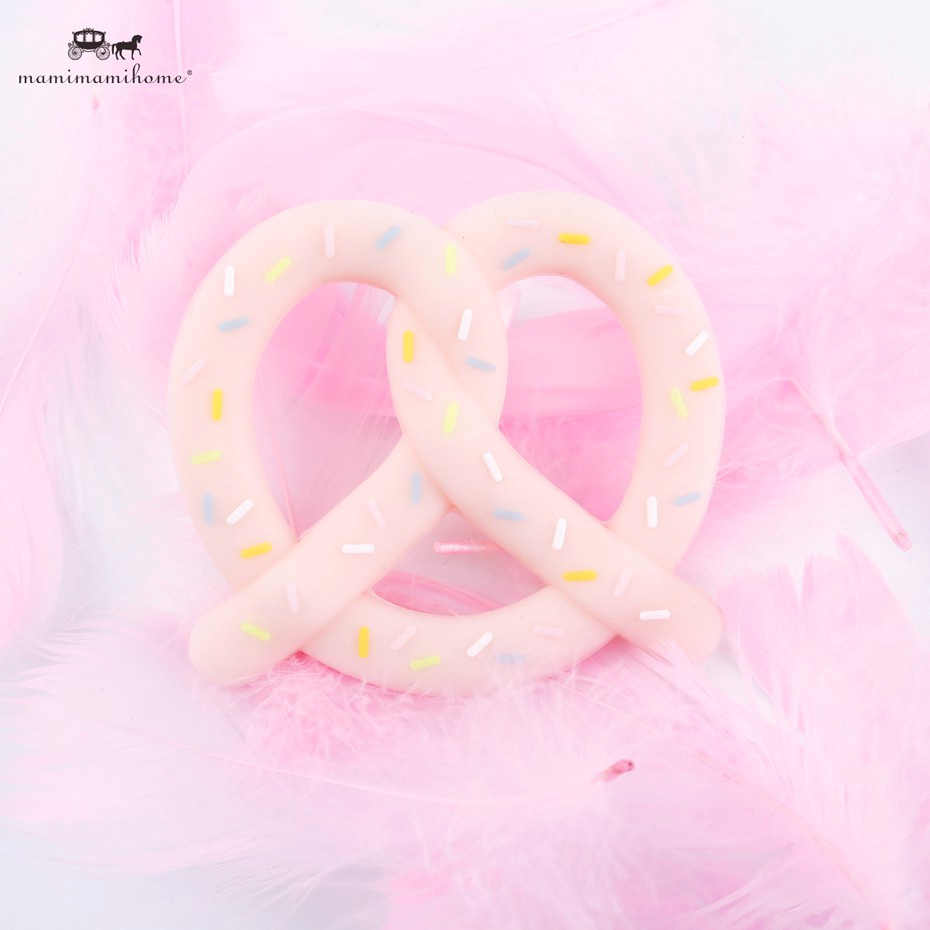 Đồ chơi gặm răng MAMIMAMIHOME bằng silicon tạo hình bánh quy xoắn không chứa BPA dành cho trẻ em