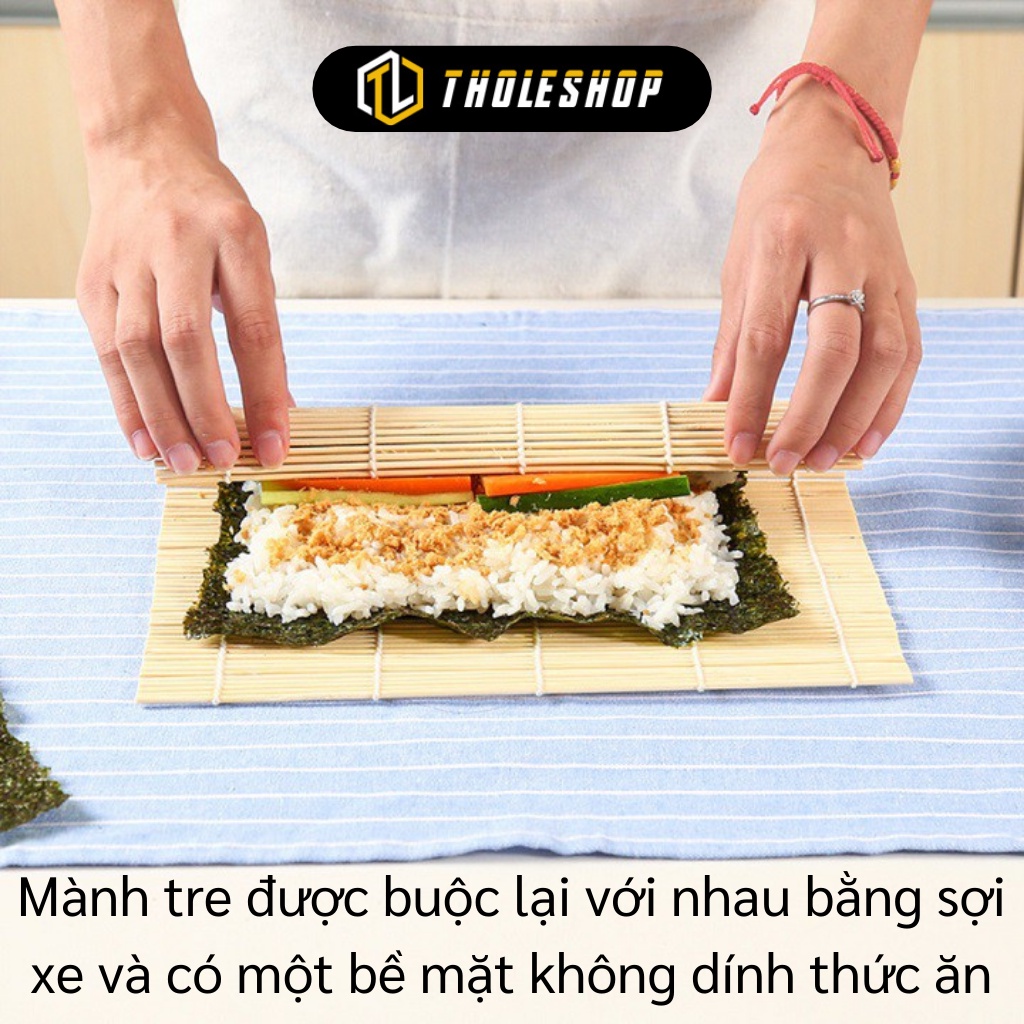 Mành Tre Làm Cơm Cuộn - Dụng Cụ Cuốn Shuhi, Kimbap Tặng Kèm Vá Múc Cơm Tiện Lợi 5179