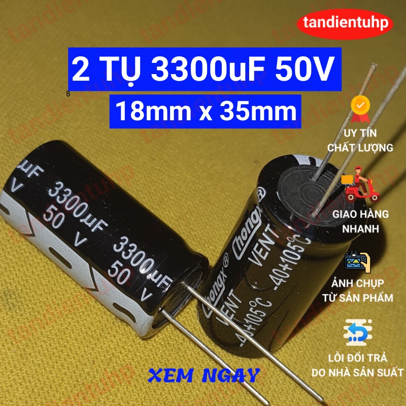 Tụ hóa - Tụ phân cực các trị số:100uF, 220uF, 330uF, 470uF, 1000uF, 2200uF, 3300uF, 4700uF điện áp 50V hàng mới