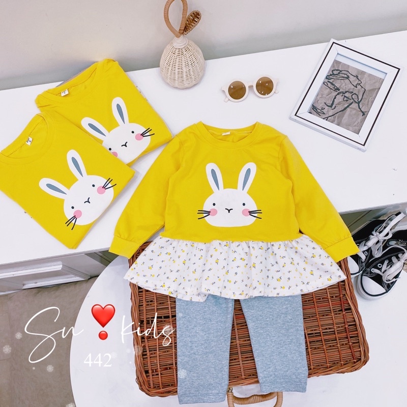 Xả Set áo dáng váy quần legging cho bé gái