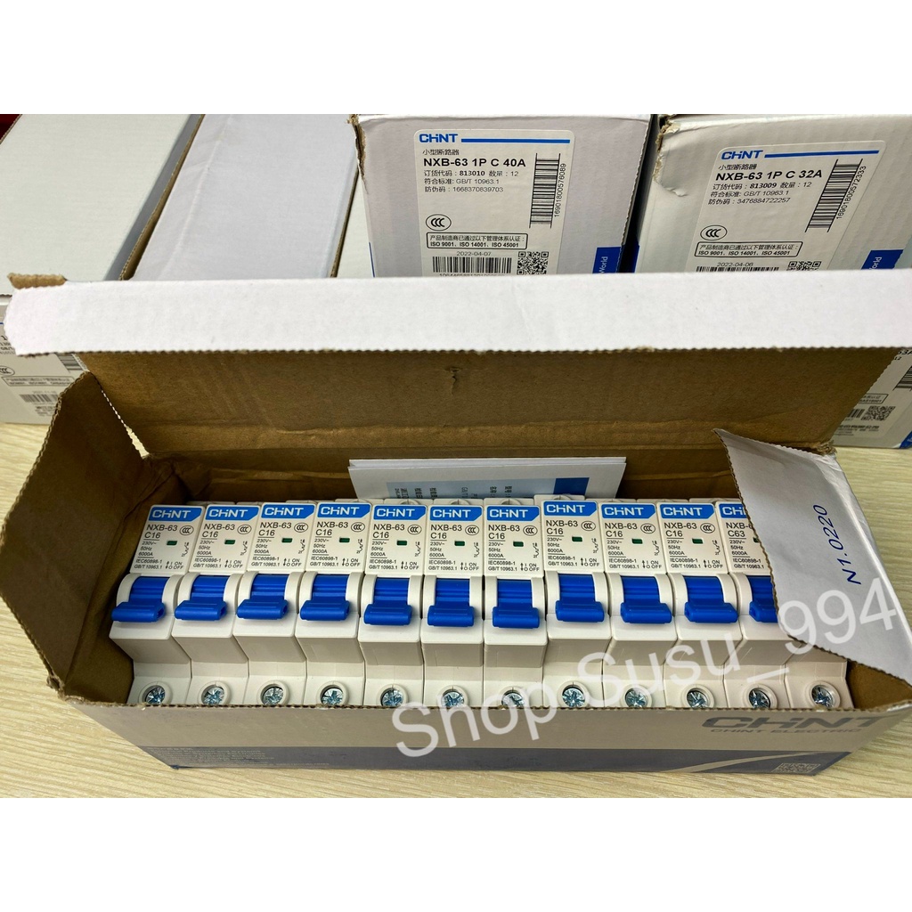 Aptomat Chint NXB-63 1P 16A Dòng Cắt 6kA