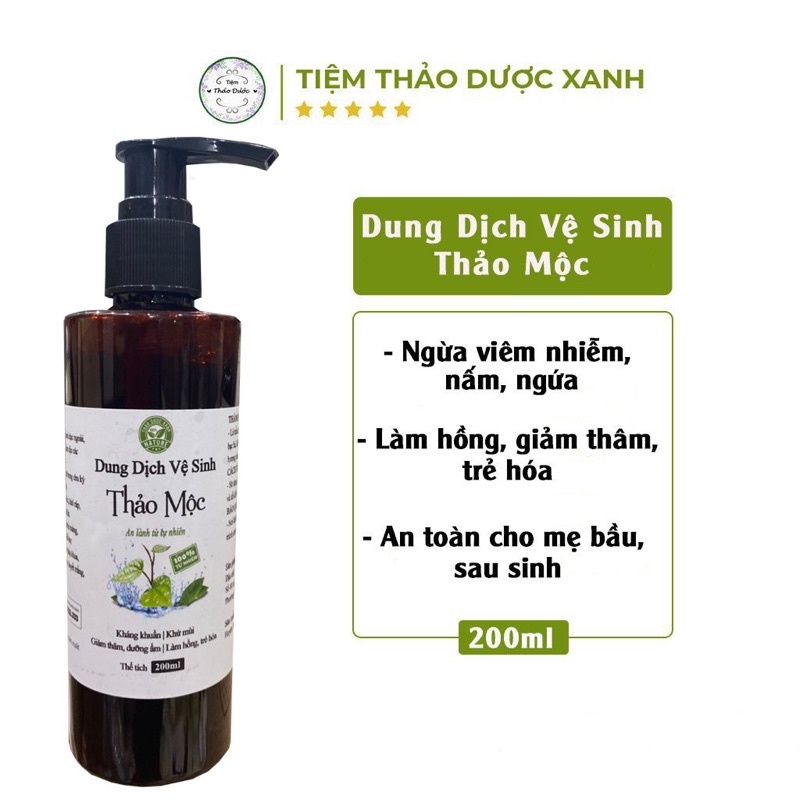 Dung dịch vệ sinh handmade Tiệm Thảo Dược Xanh giúp làm sạch, khử khuẩn, làm hồng vùng kín 200ml