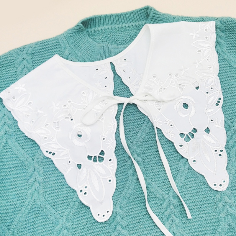 Cổ Áo Rời Cổ Bẻ Phối Ren Rỗng Thời Trang Cho Nữ