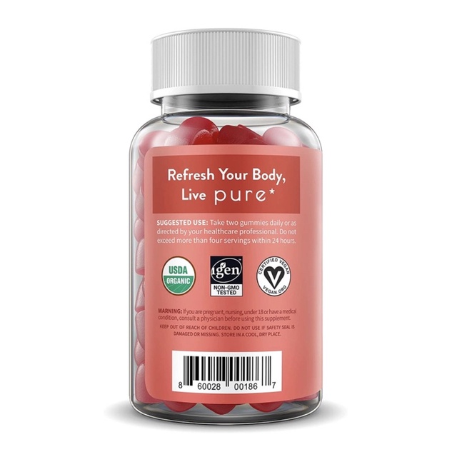 Kẹo dẻo giấm táo organic thuần chay giảm cân detox cơ thể WellPath 60 viên USA