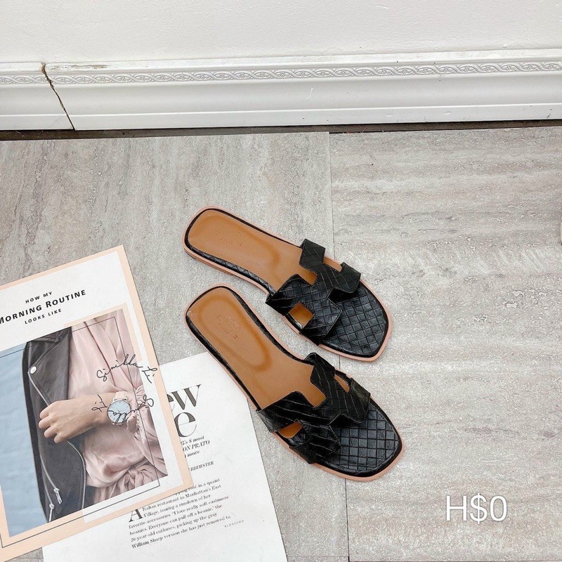 DÉP HM QUAI NGANG SỌC VÂN