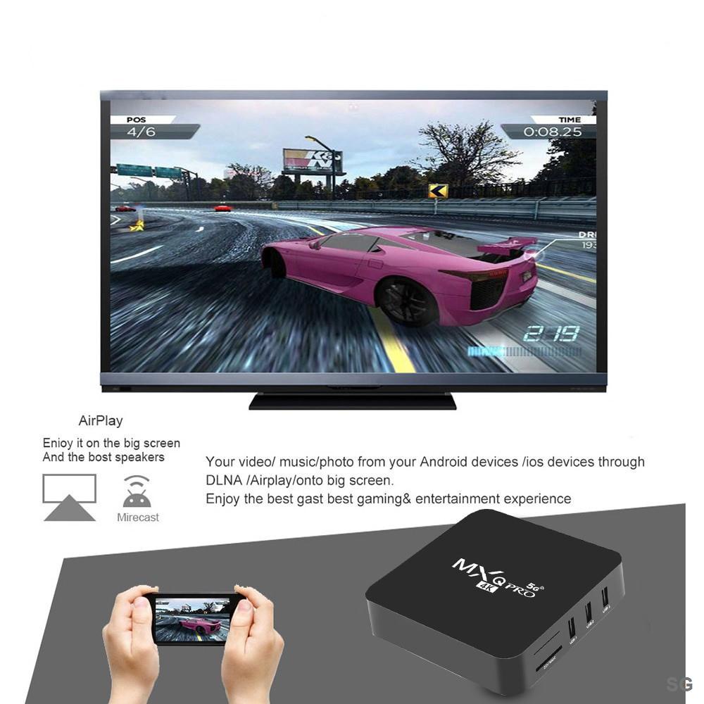 Đầu TV box MXQ pro 4K HD 8 + 128GB WiFi Android 10 1 ChấT LượNg Cao KèM Phụ KiệN