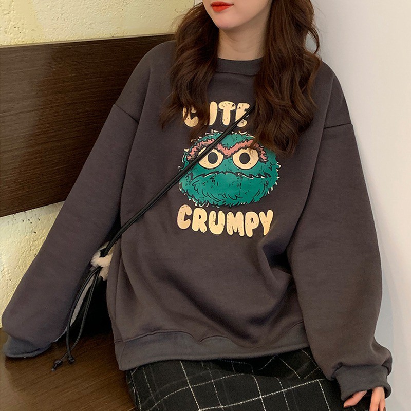 Áo Sweater Form Rộng Thiết Kế Đơn Giản Xinh Xắn Cho Nữ