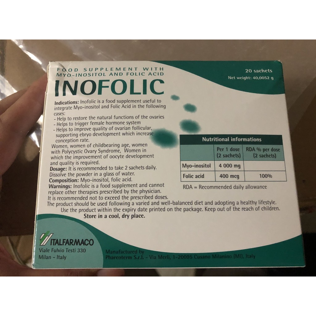 INOFOLIC Phục hồi hoạt động sinh lý tự nhiên của buồng trứng giúp tăng tỉ lệ thụ thai