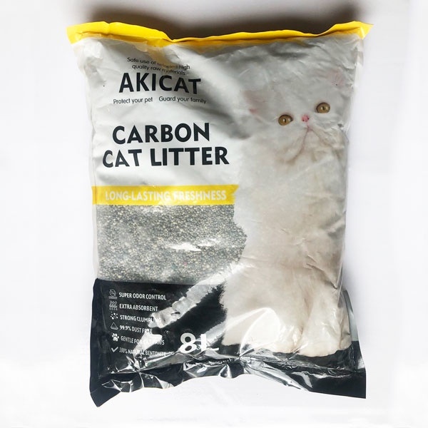 AKICAT 8L- Cát vệ sinh cho mèo có than hoạt tính túi 8 lít 3 mùi Cafe - Chanh - Táo - FreeShip - PetZoneHCM