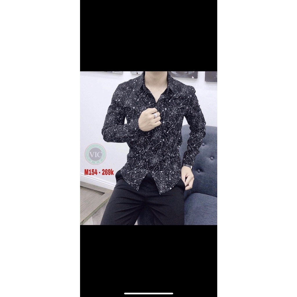 Áo sơ mi nam ánh kim sa chất lụa nhập cao cấp