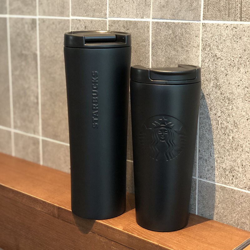 Bình giữ nhiệt STARBUCKS màu đen nhám chữ dập nổi dung tích 500ml