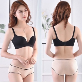 Quần lót nữ cotton gân tăm viền đen điệu đà phối viền đen đính nơ xinh KIMCHIBIKINI chip kháng khuẩn thoáng mát QL022