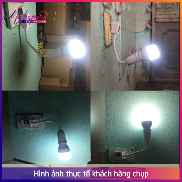 Đui đèn E27 có phích cắm công tắc tiện lợi DN090