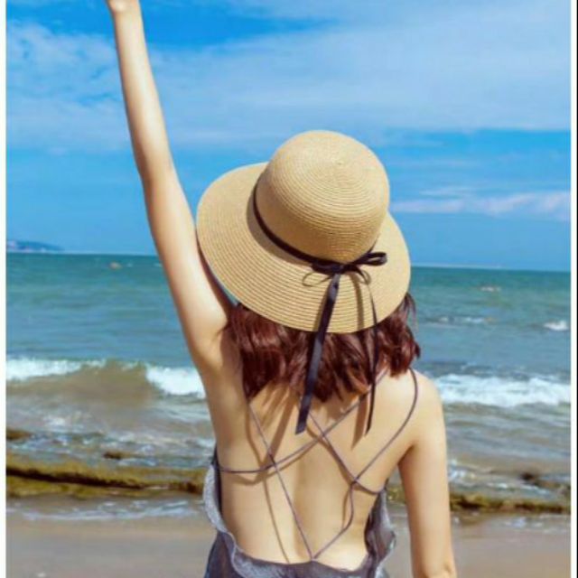 Mũ Cói Vành Nhỏ Nơ Dài