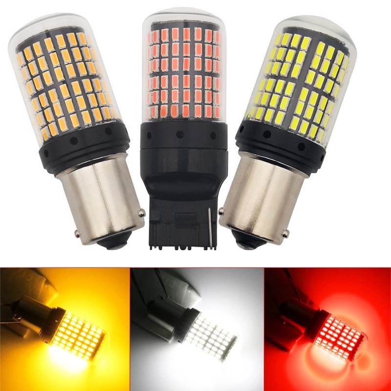 1 Đèn Tín Hiệu led 3014 144smd Canbus S25 1156 P21W BA15S BAY15D BAU15S PY21W T20 led 7440 7443 W21W 1157