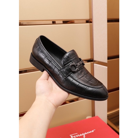 Giày tây lười da thật nhập khẩu mẫu mới lịch lãm cho nam thương hiệu Salvatore Ferragamo cao cấp