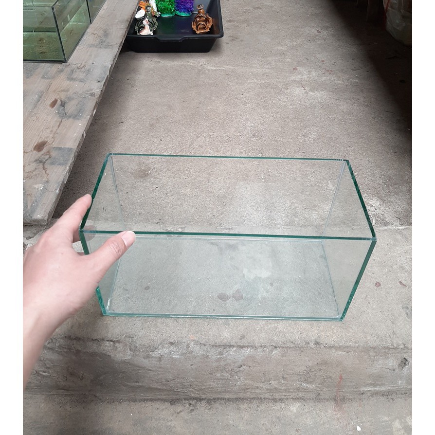 Bể cá viền keo đen, bể cá thủy sinh dài 30cm, rộng 15cm, cao 18cm