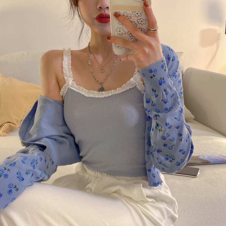 Áo Hai Dây Phối Ren Ngọt Ngào 43013 | BigBuy360 - bigbuy360.vn