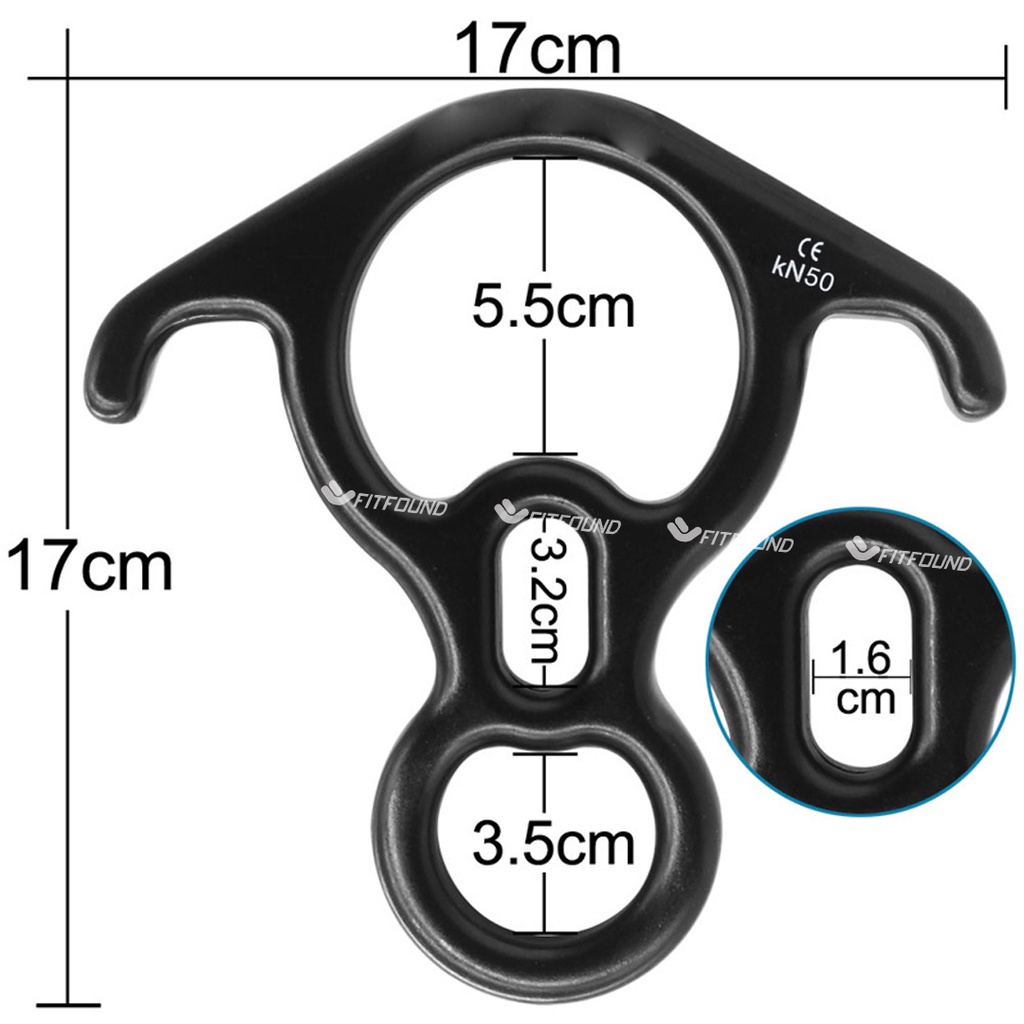 Móc Dây Leo Núi Chuyên Dụng Mỏ Neo Hình Số 8 Treo Võng Bay Aerial