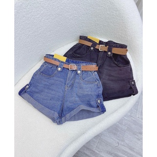 Quần short jean gấp gấu cài kèm belt ( 6771)