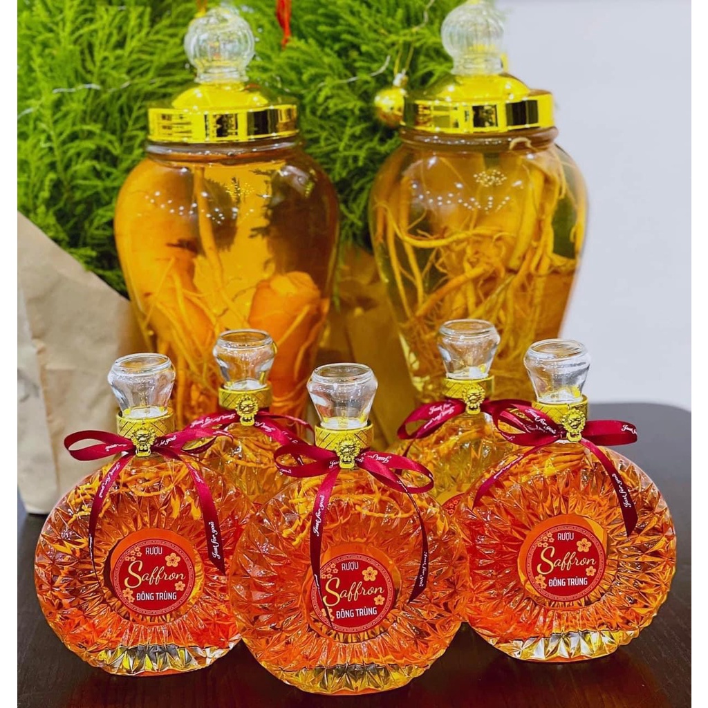 Saffron Và Đông trùng hạ thảo ngâm rượu - Quà Tặng -Tăng cường sức khỏe, Sinh Lý