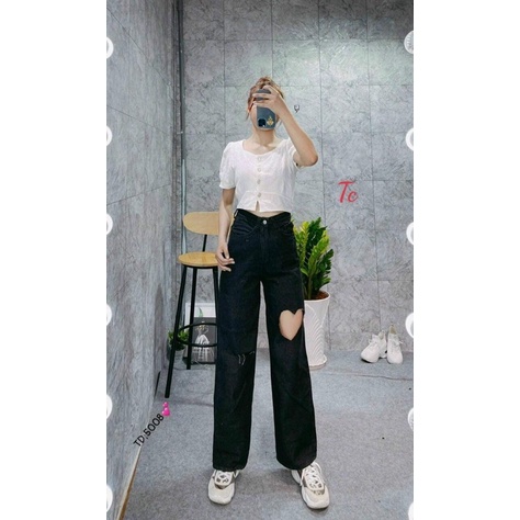 Quần bò rách tim TC6