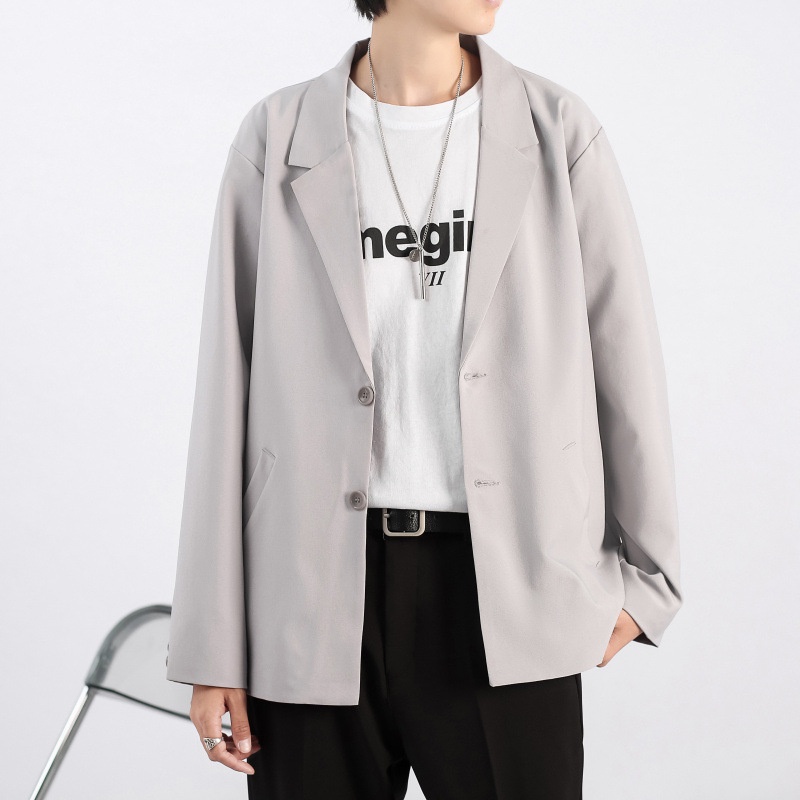 Áo Khoác blazer nam Hàn Quốc 2 cúc, áo vest form rộng Unisex nam cao cấp May Minh Cường - B01