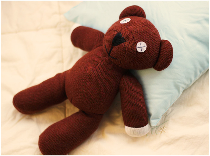 SOO-1pcs 23cm Mr Bean Teddy Bear Animal Stuffed Plush Toy Soft Cartoon Brown Figure Doll Child Toy