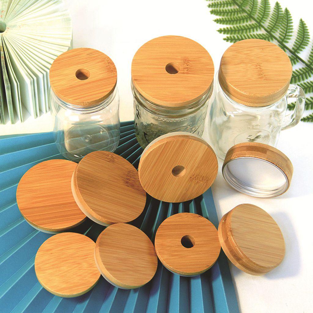 Nắp Đậy Lọ Bằng Gỗ Tre Hình Tròn Miệng Rộng Có Thể Tái Sử Dụng
