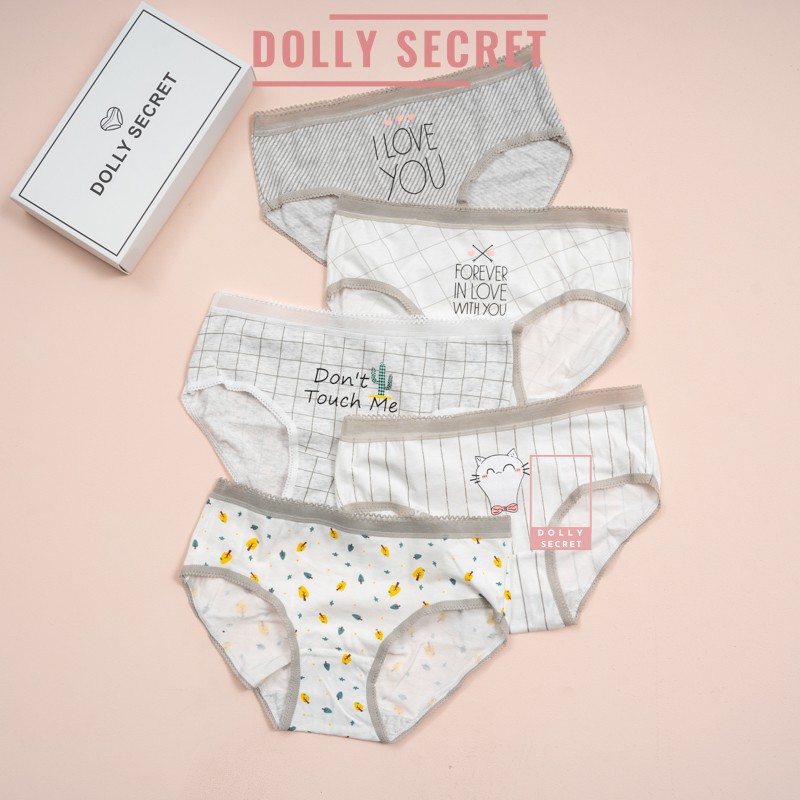 [Mã WASTDEP giảm 5K đơn bất kì] Quần lót nữ cotton Nhật kháng khuẩn họa tiết đáng yêu dễ thương DOLLY SECRET QL013 | BigBuy360 - bigbuy360.vn