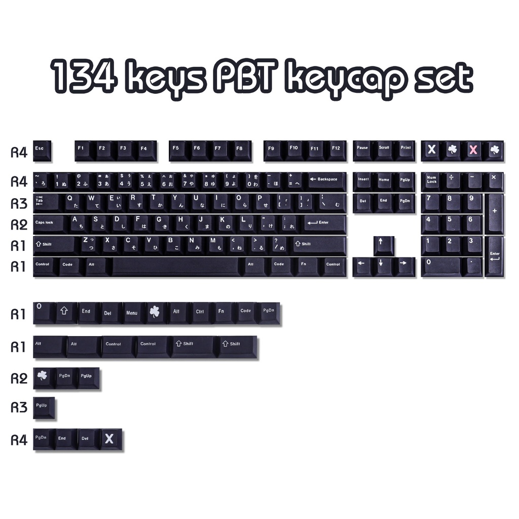Gói phím GMK WOB, 134 phím keycaps cherry Cấu hình DYE-SUB Cá nhân hóa GMK Keycaps cho bàn phím cơ