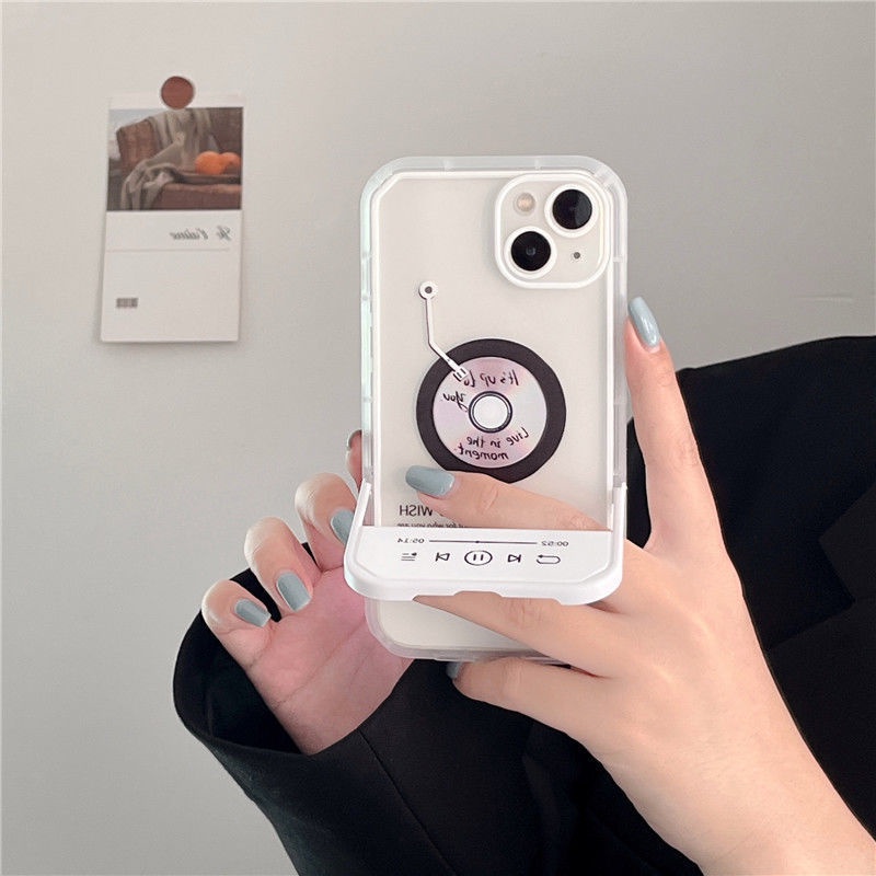 Ốp Điện Thoại Silicon Mềm Hình Thiết Kế Đĩa CD Thu Âm Cho IPhone 12 13 11 Pro Max X Xs Max Xr