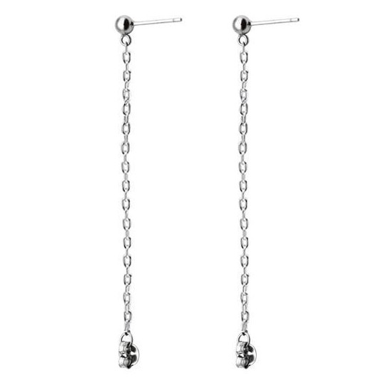 Khuyên tai bạc 925 minidot thả xích độc đáo trẻ trung thu hút Dế Bạc - K5629