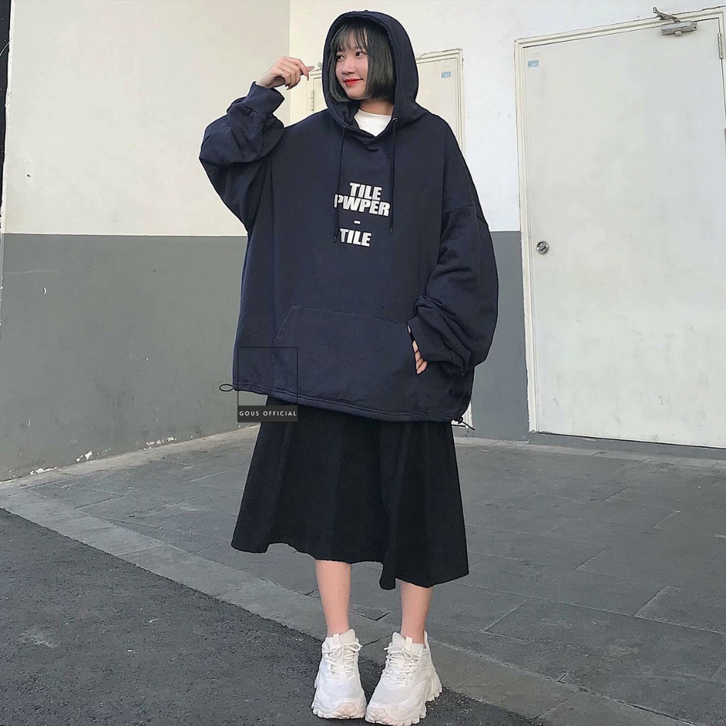Áo Hoodie Nữ Form Rộng Hoodie Tay Bo Cực Dễ Phối Đồ Phong Cách Hàn Quốc Nhẹ Nhàng T I L E Xanh Than - 1804 GOUS OFFICIA | BigBuy360 - bigbuy360.vn
