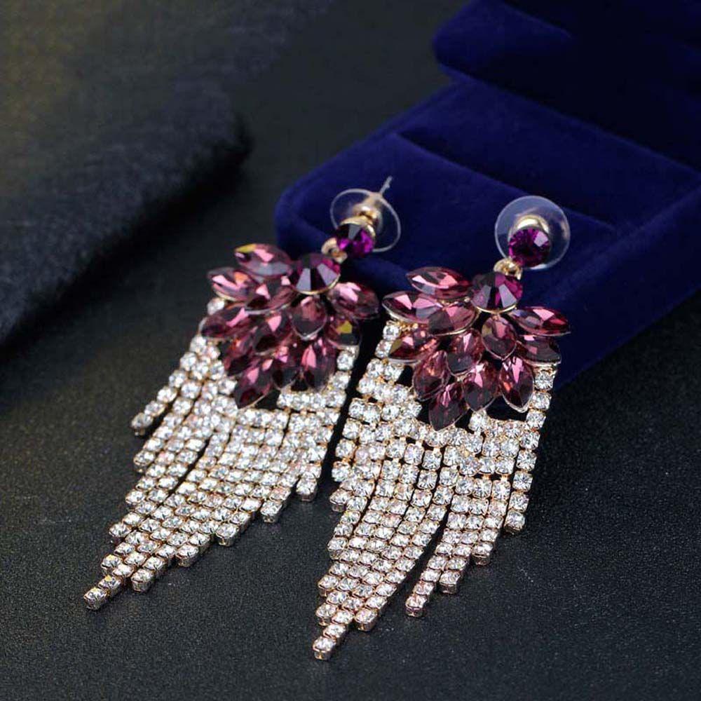 Bông Tai Dây Tua Dài Cỡ Lớn Thời Trang Dự Tiệc Cưới Cho Nữ|Bông Tai Dáng Dài Thiết Kế Xinh Xắn Thời Trang