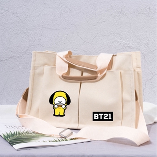 BTS peripheral bulletproof youth group Shoulder Bag Messenger Bag fresh Multi Pocket versatile Korean canvas women's bag