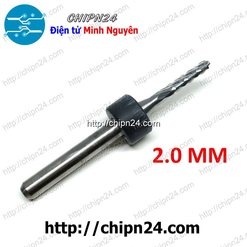 [1 CÂY] Mũi phay mạch in CNC 2.0mm (Mạch điện tử, PCB)