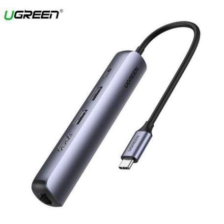 Hub chuyển chính hãng USB-C Sang HDMI + USB 3.0*2 + RJ45 + PD Ultra Slim Ugreen 10919 [Freeship 10k]