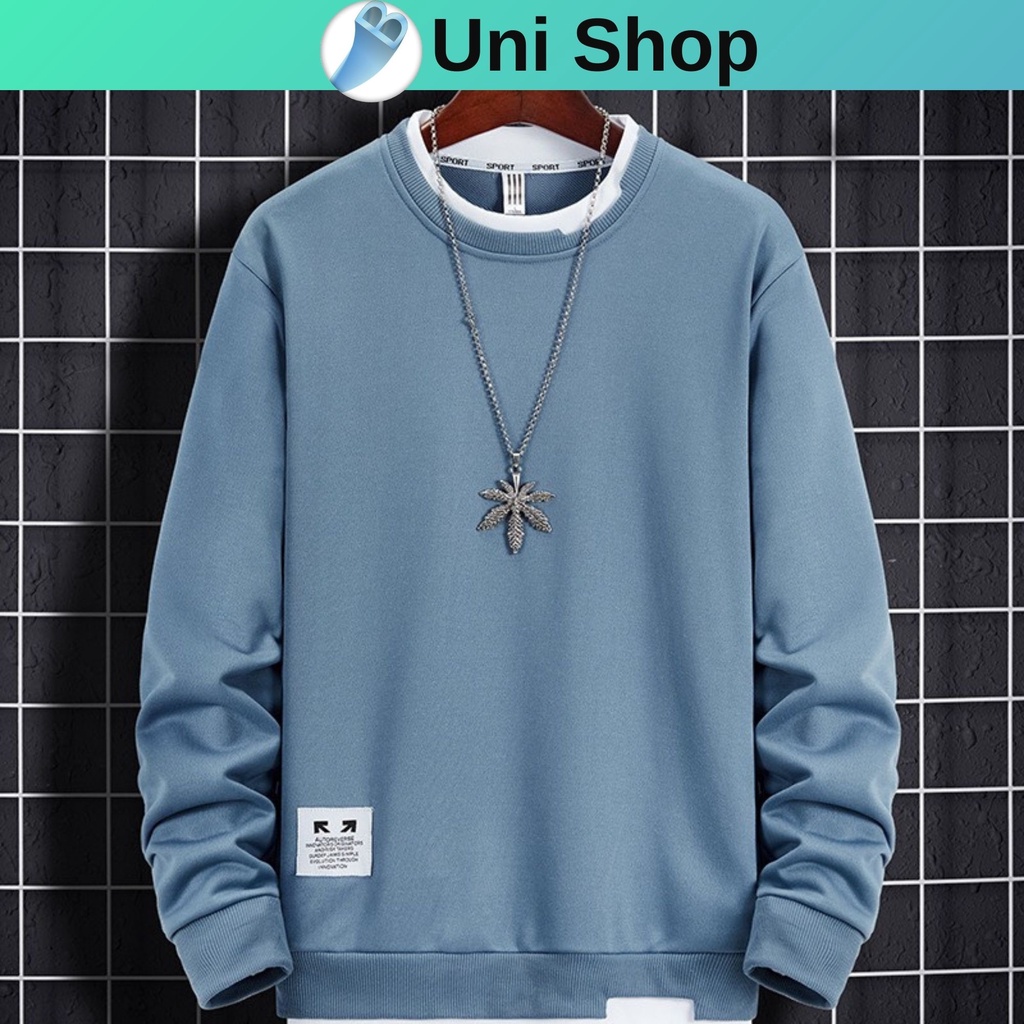 Áo nỉ nam mùa thu đông, dài tay,cổ tròn,lót nỉ áo đẹp thời trang _ B Uni shop | BigBuy360 - bigbuy360.vn