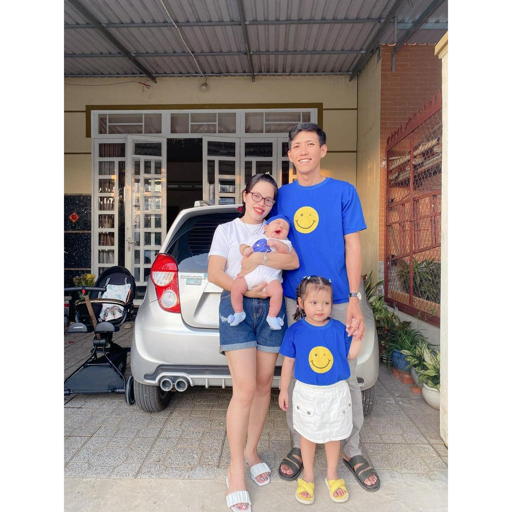 Áo gia đình Familylove - đồ gia đình họa tiết Mặt Cười xinh xắn chất liệu cotton 100% co giãn cao cấp