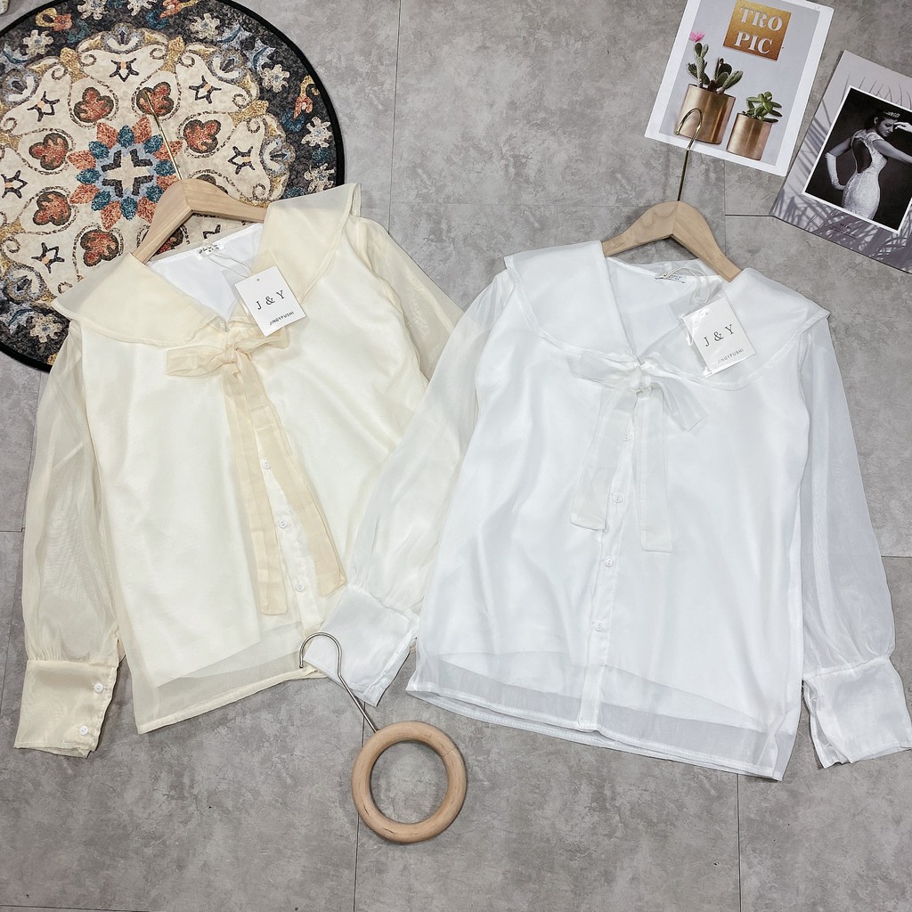 Áo Sơ Mi Lụa Nơ Cổ Sen Cao Cấp | BigBuy360 - bigbuy360.vn