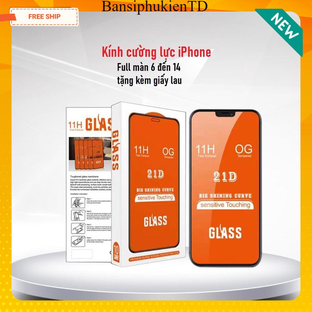Kính Cường Lực Full Keo Iphone 14, 13 , 13 Pro Max , 12 , 12 Pro Max , 11 , 11 Pro Max , Xs , Xs Max Siêu Bền, Siêu Cứng