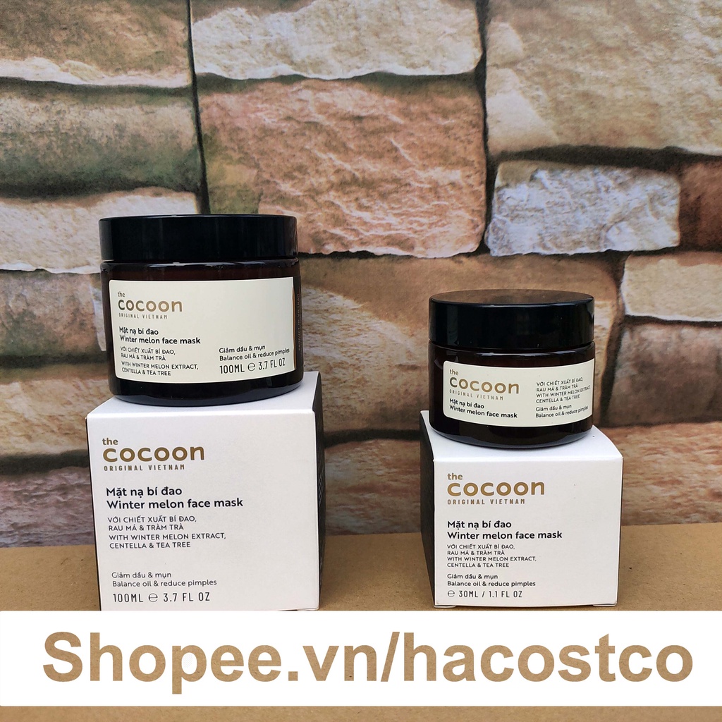 Mặt nạ bí đao Cocoon 100ml , 30ml làm thông thoáng lỗ chân lông, cải thiện tình trạng mụn Hong1008