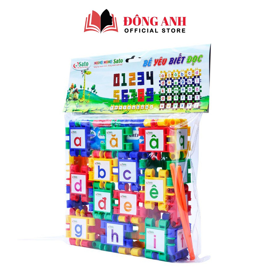 Bộ đồ chơi Sato Bé Yêu Biết Đọc xếp hình cho bé học chữ cái và số đếm