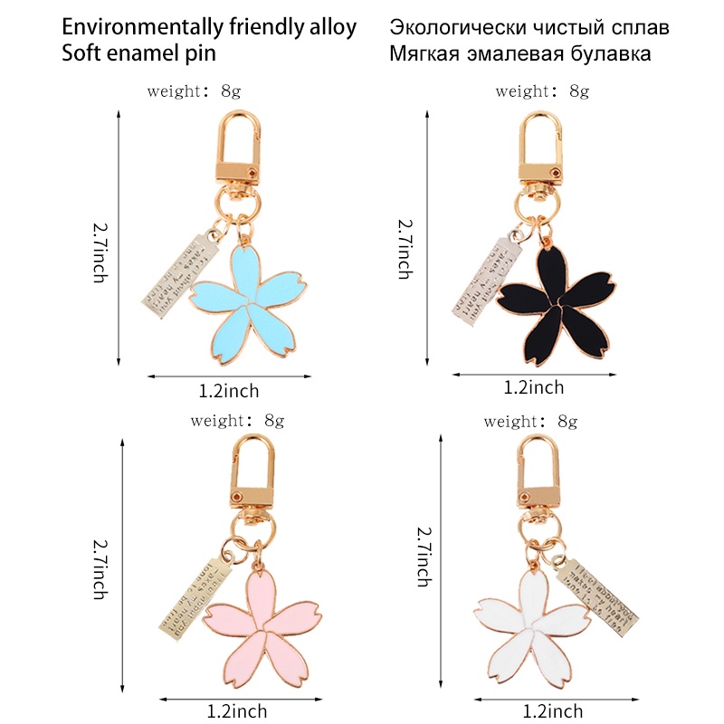 Móc khóa QIHE JEWELRY mặt hình bông hoa hợp kim thời trang