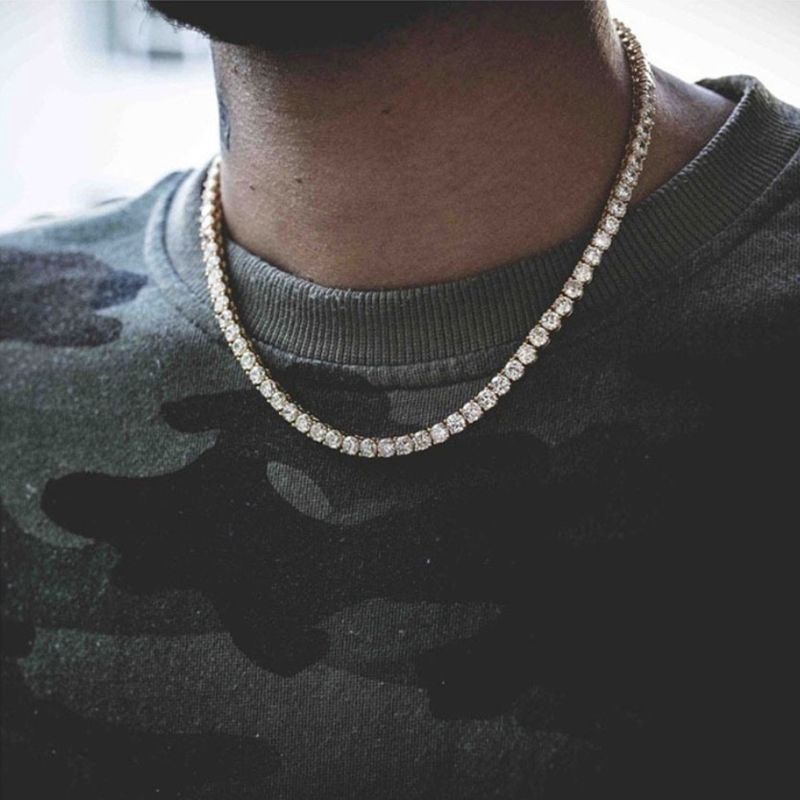 Dây Chuyền Hợp Kim Đính Đá Zircon Sang Trọng Cho Nam