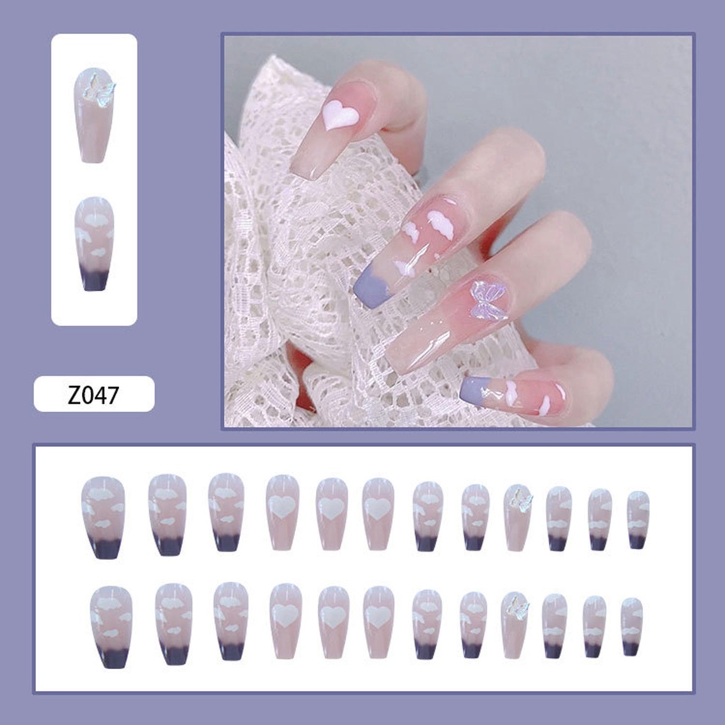 NIUYOU Hộp 24 Móng Tay Giả Thời Trang