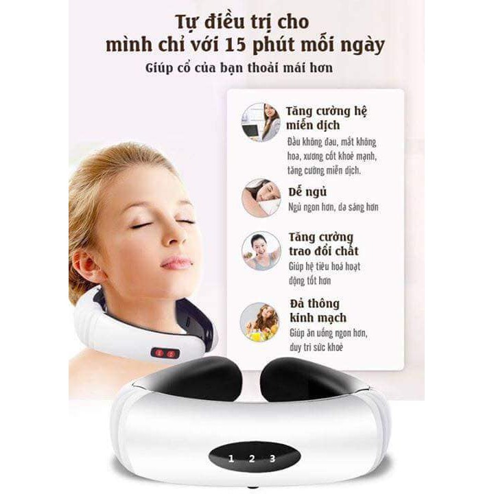 Máy Massage Điện Xung Cổ Vai Gáy 3D Thế Hệ Mới - GIảm Đau Nhức Cổ Vai Gáy